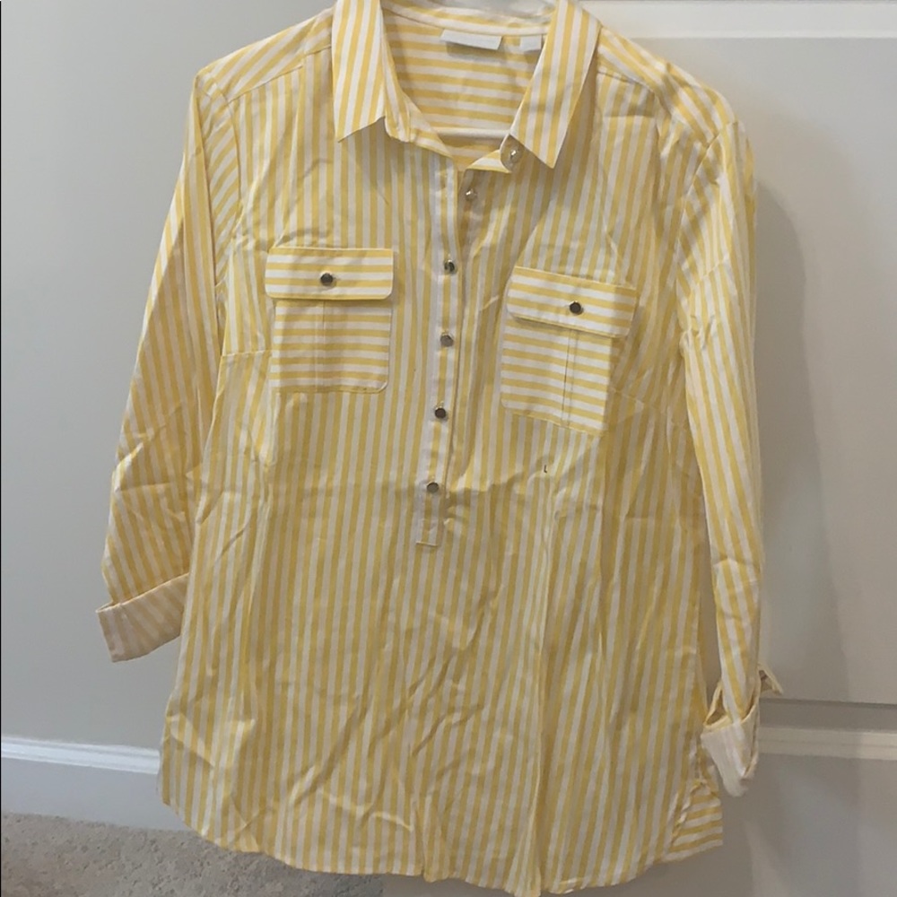 Yellow Striped Button Down